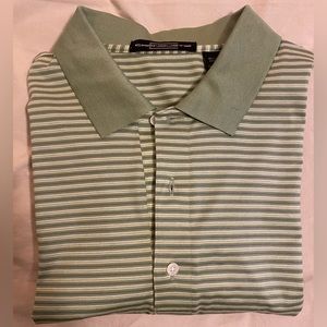 Carnoustie XL short sleeve green stripe polo